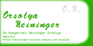 orsolya meininger business card